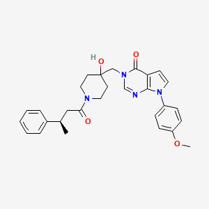 molecular formula C29H32N4O4 B12363048 3-[[4-hydroxy-1-[(3R)-3-phenylbutanoyl]piperidin-4-yl]methyl]-7-(4-methoxyphenyl)pyrrolo[2,3-d]pyrimidin-4-one 