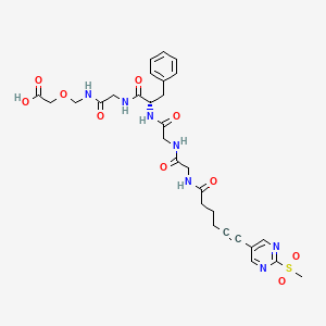 2-[[[2-[[(2S)-2-[[2-[[2-[6-(2-methylsulfonylpyrimidin-5-yl)hex-5-ynoylamino]acetyl]amino]acetyl]amino]-3-phenylpropanoyl]amino]acetyl]amino]methoxy]acetic acid