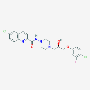 6-chloro-N-[4-[(2R)-3-(4-chloro-3-fluorophenoxy)-2-hydroxypropyl]piperazin-1-yl]quinoline-2-carboxamide