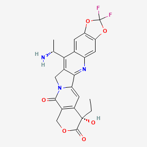 molecular formula C23H19F2N3O6 B12363112 (5S)-14-[(1R)-1-aminoethyl]-5-ethyl-19,19-difluoro-5-hydroxy-7,18,20-trioxa-11,24-diazahexacyclo[11.11.0.02,11.04,9.015,23.017,21]tetracosa-1(24),2,4(9),13,15,17(21),22-heptaene-6,10-dione 