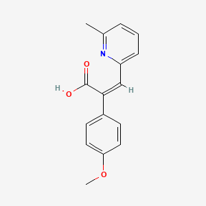molecular formula C16H15NO3 B1236315 α-(对甲氧基苯基)-6-甲基-2-吡啶丙烯酸 CAS No. 23877-48-7