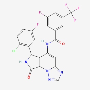 N-[5-(2-chloro-5-fluorophenyl)-3-oxo-1,4,10,12-tetrazatricyclo[7.3.0.02,6]dodeca-2(6),7,9,11-tetraen-7-yl]-3-fluoro-5-(trifluoromethyl)benzamide