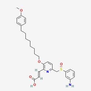 molecular formula C30H36N2O5S B1236324 3-{6-(3-Amino-benzenesulfinylmethyl)-3-[8-(4-methoxy-phenyl)-octyloxy]-pyridin-2-yl}-acrylic acid 