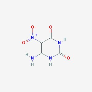 molecular formula C4H6N4O4 B12363254 6-Amino-5-nitro-1,3-diazinane-2,4-dione 