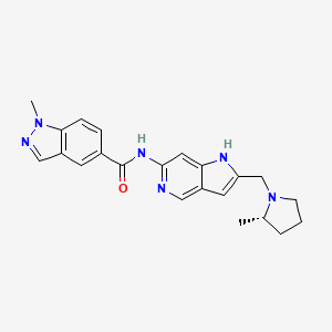 molecular formula C22H24N6O B12363261 1-methyl-N-[2-[[(2S)-2-methylpyrrolidin-1-yl]methyl]-1H-pyrrolo[3,2-c]pyridin-6-yl]indazole-5-carboxamide 