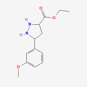 molecular formula C13H18N2O3 B12363263 Ethyl 5-(3-methoxyphenyl)pyrazolidine-3-carboxylate 