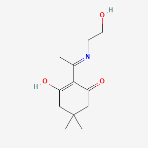 molecular formula C12H19NO3 B12363295 2-[1-(2-Hydroxyethylamino)ethylidene]-5,5-dimethylcyclohexane-1,3-dione 