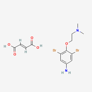 molecular formula C14H18Br2N2O5 B1236332 3,5-Dibromo-beta-dimethylamino-p-phenetidine maleic acid CAS No. 14111-16-1