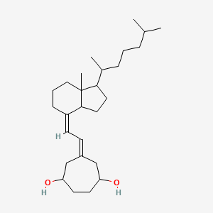molecular formula C27H46O2 B1236333 6-[(2Z)-2-[7a-methyl-1-(6-methylheptan-2-yl)-2,3,3a,5,6,7-hexahydro-1H-inden-4-ylidene]ethylidene]cycloheptane-1,4-diol CAS No. 75946-87-1