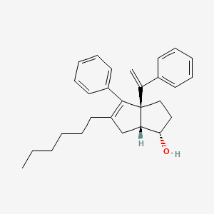 molecular formula C28H34O B12363334 (1s,3ar,6ar)-5-Hexyl-4-Phenyl-3a-(1-Phenylethenyl)-1,2,3,3a,6,6a-Hexahydropentalen-1-Ol 