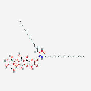 N-[(E,2S,3R)-1-[(2R,3R,4R,5S,6R)-5-[(2S,3R,4R,5R,6R)-3,4-dihydroxy-6-(hydroxymethyl)-5-[(2R,3R,4S,5R,6R)-3,4,5-trihydroxy-6-(hydroxymethyl)oxan-2-yl]oxyoxan-2-yl]oxy-3,4-dihydroxy-6-(hydroxymethyl)oxan-2-yl]oxy-3-hydroxyoctadec-4-en-2-yl]heptadecanamide