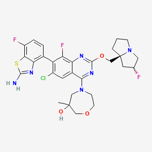 4-[7-(2-amino-7-fluoro-1,3-benzothiazol-4-yl)-6-chloro-8-fluoro-2-[[(2R,8S)-2-fluoro-1,2,3,5,6,7-hexahydropyrrolizin-8-yl]methoxy]quinazolin-4-yl]-6-methyl-1,4-oxazepan-6-ol