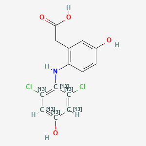 2-[2-[(2,6-dichloro-4-hydroxy(1,2,3,4,5,6-13C6)cyclohexa-1,3,5-trien-1-yl)amino]-5-hydroxyphenyl]acetic acid