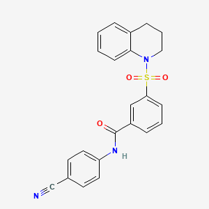 molecular formula C23H19N3O3S B12363428 N-(4-cyanophenyl)-3-(3,4-dihydro-2H-quinolin-1-ylsulfonyl)benzamide 