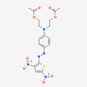 molecular formula C18H19N5O8S B12363446 2,2'-((4-((3,5-Dinitro-2-thienyl)azo)phenyl)imino)bisethyl diacetate CAS No. 42783-06-2