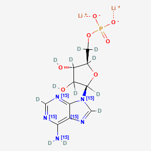 molecular formula C10H12Li2N5O7P B12363527 Adenosine monophosphate-15N5,d12 (dilithium) 