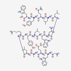 molecular formula C100H135N21O22 B12363528 H-Gly-Trp-Glu-Ala-Leu-Lys-Tyr-Leu-Trp-Asn-Leu-Leu-Gln-Tyr-Trp-OH 