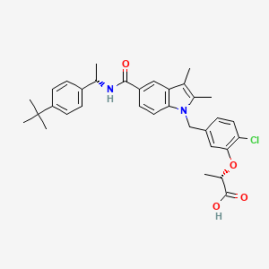 (S)-2-(5-((5-(((S)-1-(4-(tert-butyl)phenyl)ethyl)carbamoyl)-2,3-dimethyl-1H-indol-1-yl)methyl)-2-chlorophenoxy)propanoic acid