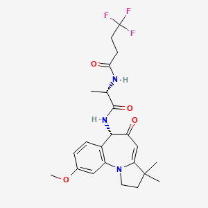 4,4,4-trifluoro-N-[(2S)-1-[[(6S)-9-methoxy-3,3-dimethyl-5-oxo-2,6-dihydro-1H-pyrrolo[1,2-a][1]benzazepin-6-yl]amino]-1-oxopropan-2-yl]butanamide