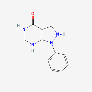 molecular formula C11H14N4O B12363581 1-phenyl-3,3a,5,6,7,7a-hexahydro-2H-pyrazolo[3,4-d]pyrimidin-4-one 