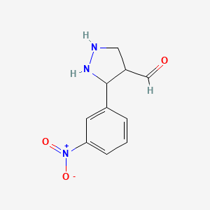 3-(3-Nitrophenyl)pyrazolidine-4-carbaldehyde