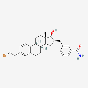 molecular formula C28H34BrNO2 B12363633 3-{[(16beta,17beta)-3-(2-Bromoethyl)-17-hydroxyestra-1(10),2,4-trien-16-yl]methyl}benzamide 