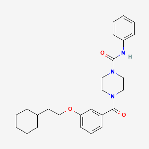 4-[3-(2-cyclohexylethoxy)benzoyl]-N-phenylpiperazine-1-carboxamide