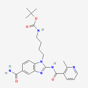 molecular formula C24H30N6O4 B12363705 tert-butyl N-[4-[5-carbamoyl-2-[(2-methylpyridine-3-carbonyl)amino]benzimidazol-1-yl]butyl]carbamate 