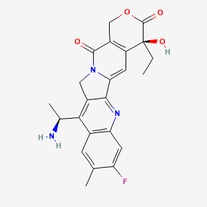 (19S)-10-[(1S)-1-aminoethyl]-19-ethyl-6-fluoro-19-hydroxy-7-methyl-17-oxa-3,13-diazapentacyclo[11.8.0.02,11.04,9.015,20]henicosa-1(21),2,4(9),5,7,10,15(20)-heptaene-14,18-dione