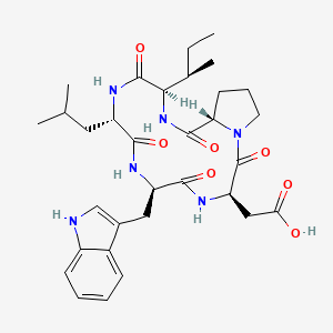 molecular formula C32H44N6O7 B12363768 cyclo(D-Trp-D-Asp-Pro-D-Ile-Leu) 