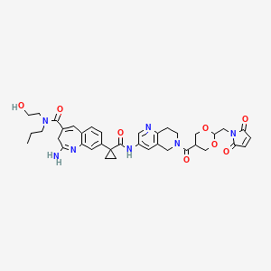 2-amino-8-[1-[[6-[2-[(2,5-dioxopyrrol-1-yl)methyl]-1,3-dioxane-5-carbonyl]-7,8-dihydro-5H-1,6-naphthyridin-3-yl]carbamoyl]cyclopropyl]-N-(2-hydroxyethyl)-N-propyl-3H-1-benzazepine-4-carboxamide