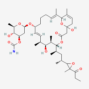 [(2R,3R,4R,6R)-6-[[(5R,6R,7S,8S,9E,11R,15E)-1,7-dihydroxy-6,8,16,18-tetramethyl-5-[(2R,4R)-4-(3-methyl-3-propanoyloxiran-2-yl)pentan-2-yl]-3-oxo-4,21-dioxabicyclo[15.3.1]henicosa-9,15,18-trien-11-yl]oxy]-3-hydroxy-2-methyloxan-4-yl] carbamate