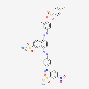 molecular formula C36H26N6Na2O11S3 B12363831 Disodium;5-[[3-methyl-4-(4-methylphenyl)sulfonyloxyphenyl]diazenyl]-8-[[4-(4-nitro-2-sulfonatoanilino)phenyl]diazenyl]naphthalene-2-sulfonate 