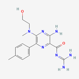 molecular formula C16H21N7O2 B12363891 3-amino-N-(diaminomethylidene)-5-[2-hydroxyethyl(methyl)amino]-6-(4-methylphenyl)pyrazine-2-carboxamide 