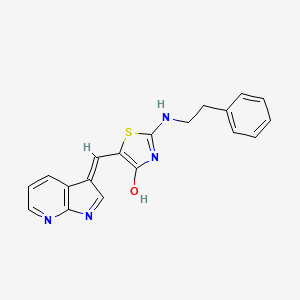 2-(2-phenylethylamino)-5-[(Z)-pyrrolo[2,3-b]pyridin-3-ylidenemethyl]-1,3-thiazol-4-ol