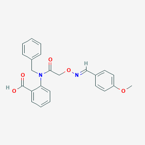 molecular formula C24H22N2O5 B1236396 2-[benzyl-[2-[(E)-(4-methoxyphenyl)methylideneamino]oxyacetyl]amino]benzoic acid 