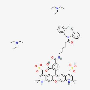 [13-[4-[[6-(2-azatricyclo[10.4.0.04,9]hexadeca-1(16),4,6,8,12,14-hexaen-10-yn-2-yl)-6-oxohexyl]carbamoyl]-2-carboxyphenyl]-7,7,19,19-tetramethyl-17-(sulfomethyl)-2-oxa-6-aza-20-azoniapentacyclo[12.8.0.03,12.05,10.016,21]docosa-1(22),3(12),4,8,10,13,15,17,20-nonaen-9-yl]methanesulfonate;N,N-diethylethanamine