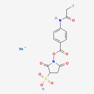 molecular formula C13H11IN2NaO8S B12363989 Benzoic acid, 4-[(2-iodoacetyl)amino]-, 2,5-dioxo-3-sulfo-1-pyrrolidinyl ester, sodium salt (1:1) 