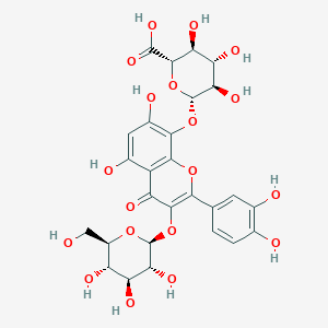 (2S,3S,4S,5R,6S)-6-[2-(3,4-dihydroxyphenyl)-5,7-dihydroxy-4-oxo-3-[(2S,3R,4S,5S,6R)-3,4,5-trihydroxy-6-(hydroxymethyl)oxan-2-yl]oxychromen-8-yl]oxy-3,4,5-trihydroxyoxane-2-carboxylic acid