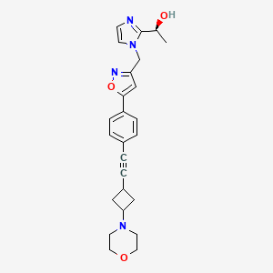 (1S)-1-[1-[[5-[4-[2-(3-morpholin-4-ylcyclobutyl)ethynyl]phenyl]-1,2-oxazol-3-yl]methyl]imidazol-2-yl]ethanol