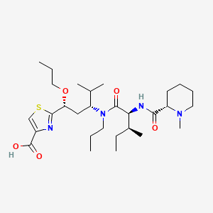 molecular formula C29H50N4O5S B12364060 2-[(1R,3R)-4-methyl-3-[[(2S,3S)-3-methyl-2-[[(2S)-1-methylpiperidine-2-carbonyl]amino]pentanoyl]-propylamino]-1-propoxypentyl]-1,3-thiazole-4-carboxylic acid 