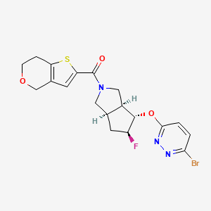 molecular formula C19H19BrFN3O3S B12364083 [(3aS,4S,5S,6aR)-4-(6-bromopyridazin-3-yl)oxy-5-fluoro-3,3a,4,5,6,6a-hexahydro-1H-cyclopenta[c]pyrrol-2-yl]-(6,7-dihydro-4H-thieno[3,2-c]pyran-2-yl)methanone 