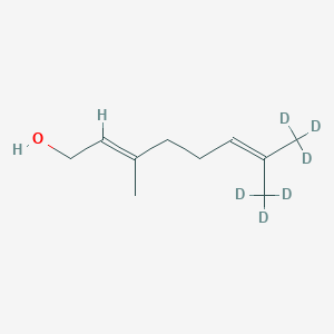 molecular formula C10H18O B123641 (2E)-8,8,8-Trideuterio-3-methyl-7-(trideuteriomethyl)octa-2,6-dien-1-ol CAS No. 66063-44-3