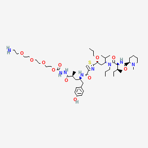 2-[2-[2-(2-aminoethoxy)ethoxy]ethoxy]ethyl N-[[(2S,4R)-5-(4-hydroxyphenyl)-2-methyl-4-[[2-[(1R,3R)-4-methyl-3-[[(2S,3S)-3-methyl-2-[[(2R)-1-methylpiperidine-2-carbonyl]amino]pentanoyl]-propylamino]-1-propoxypentyl]-1,3-thiazole-4-carbonyl]amino]pentanoyl]amino]carbamate