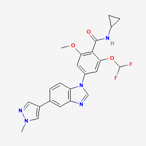 N-cyclopropyl-2-(difluoromethoxy)-6-methoxy-4-[5-(1-methylpyrazol-4-yl)benzimidazol-1-yl]benzamide