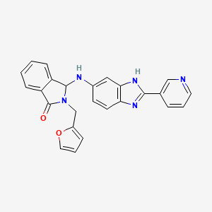 molecular formula C25H19N5O2 B1236418 2-(2-furanylmethyl)-3-[[2-(3-pyridinyl)-3H-benzimidazol-5-yl]amino]-3H-isoindol-1-one 