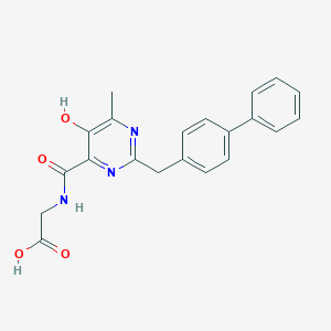 2-[[5-Hydroxy-6-methyl-2-[(4-phenylphenyl)methyl]pyrimidine-4-carbonyl]amino]acetic acid