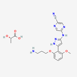 molecular formula C21H25N7O5 B12364251 Prexasertib lactate 