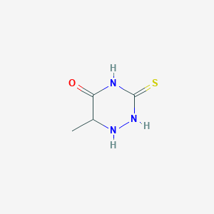 molecular formula C4H7N3OS B12364252 6-Methyl-3-sulfanylidene-1,2,4-triazinan-5-one 