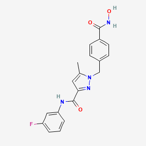 molecular formula C19H17FN4O3 B12364330 N-(3-fluorophenyl)-1-[[4-(hydroxycarbamoyl)phenyl]methyl]-5-methylpyrazole-3-carboxamide 